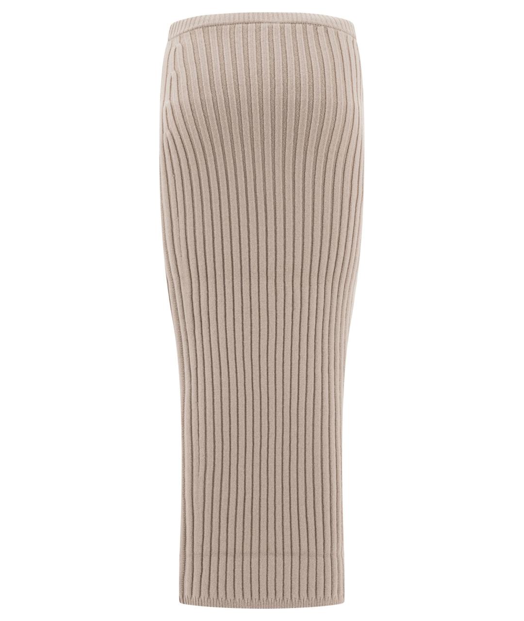 MAX MARA Бежевая шерстяная юбка миди, фото 2