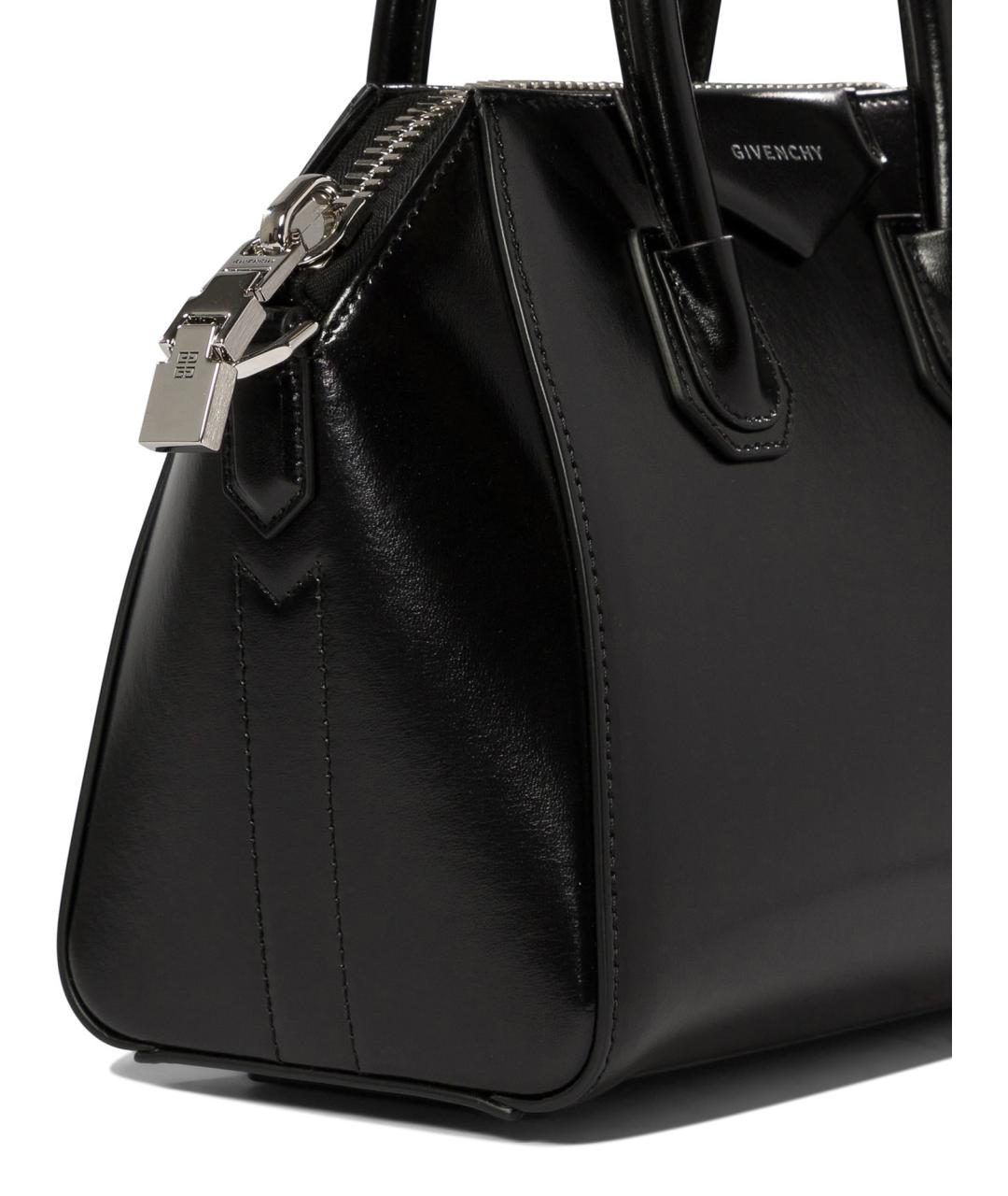 GIVENCHY Черная кожаная сумка с короткими ручками, фото 4