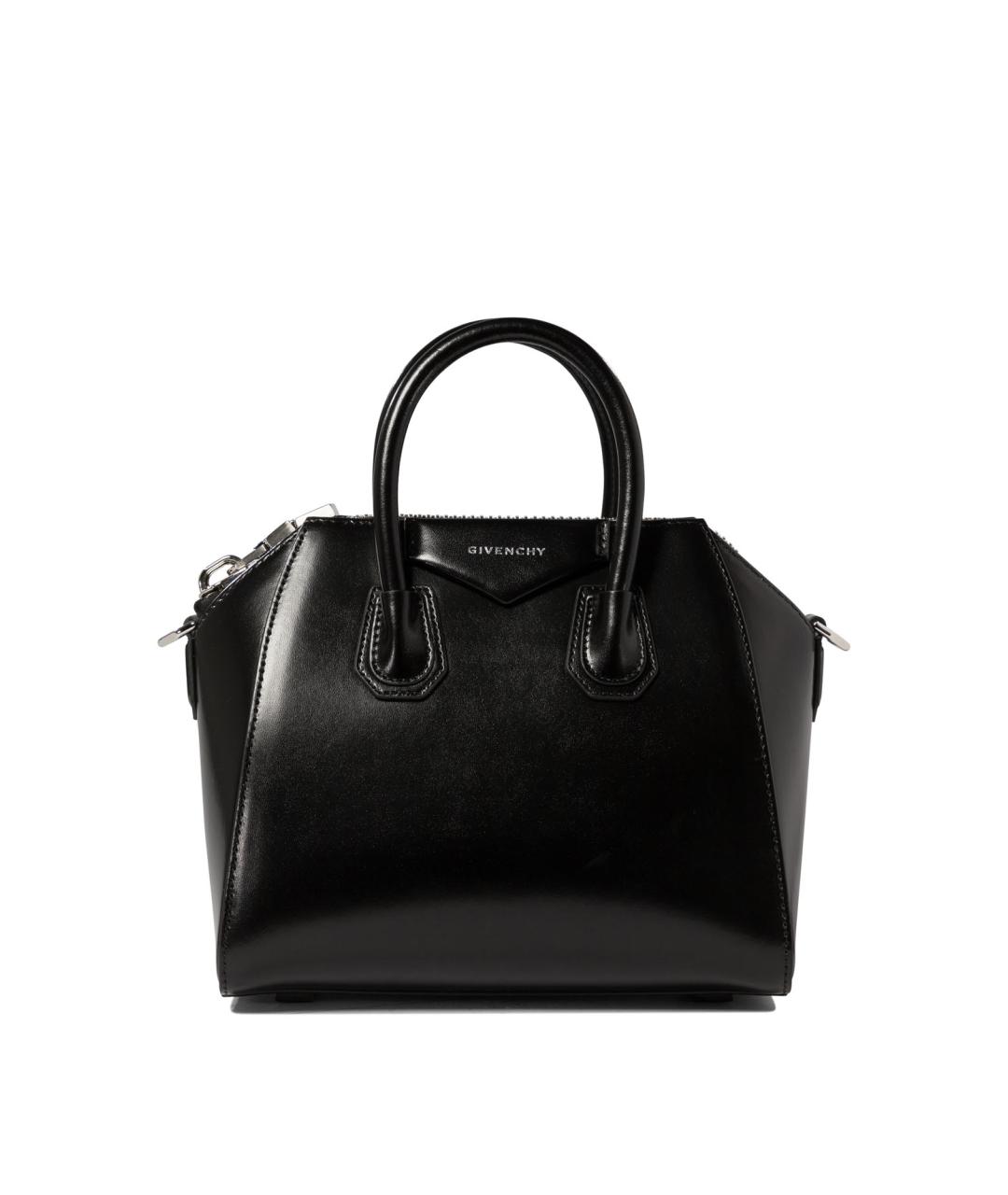 GIVENCHY Черная кожаная сумка с короткими ручками, фото 1