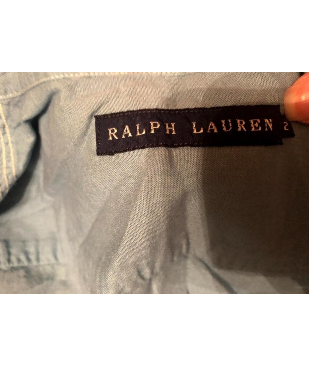 RALPH LAUREN Голубая хлопковая кэжуал рубашка, фото 4
