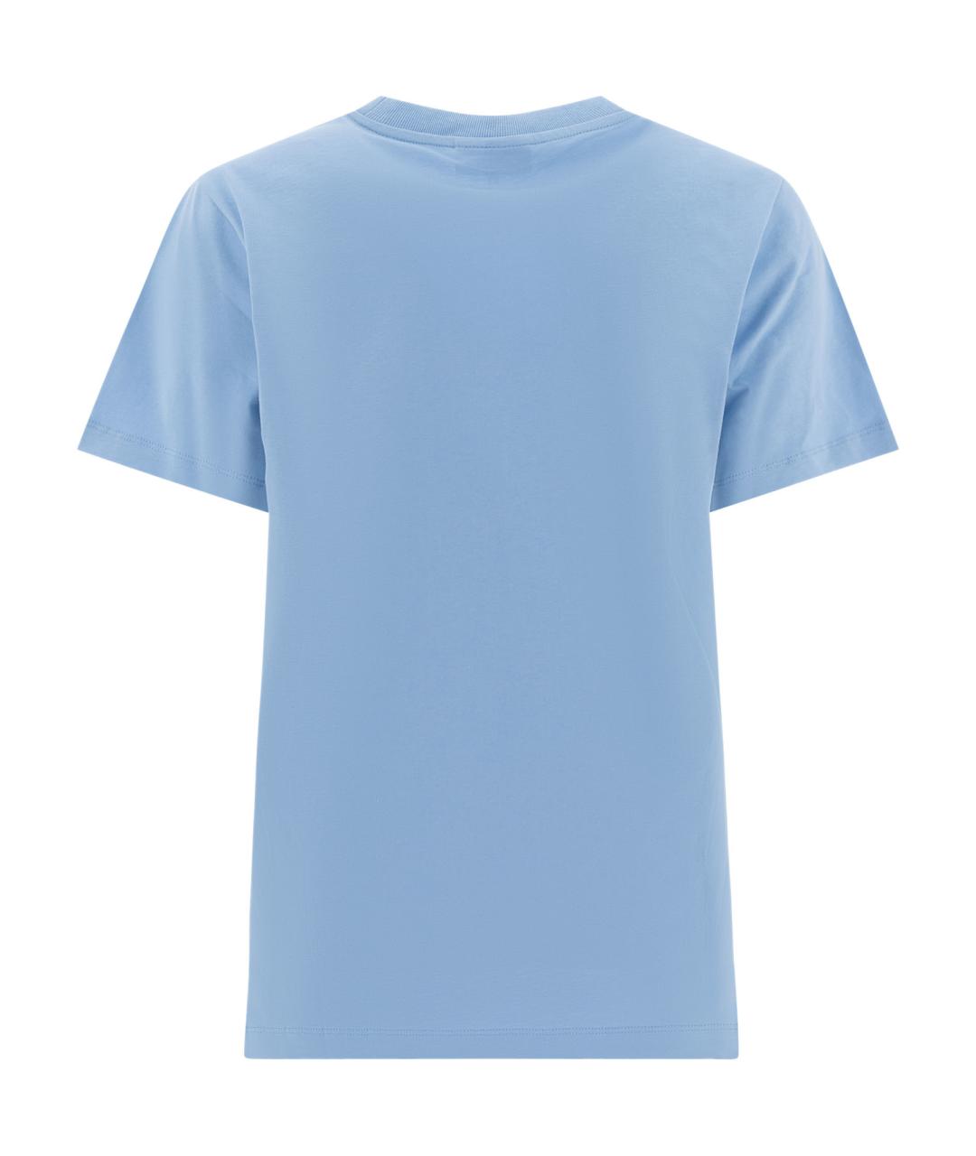 GANNI Голубая хлопковая футболка, фото 2