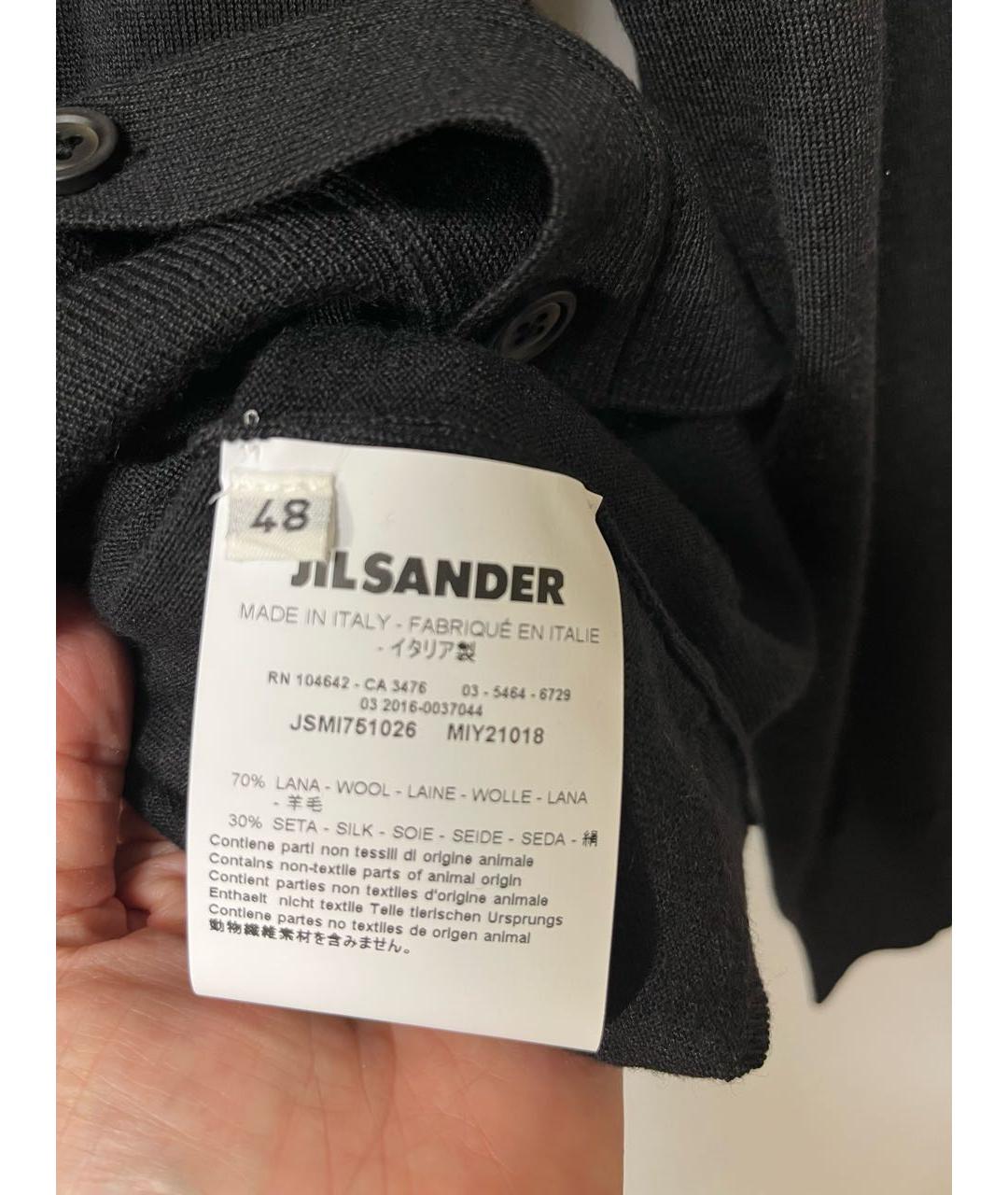 JIL SANDER Черный шерстяной кардиган, фото 5