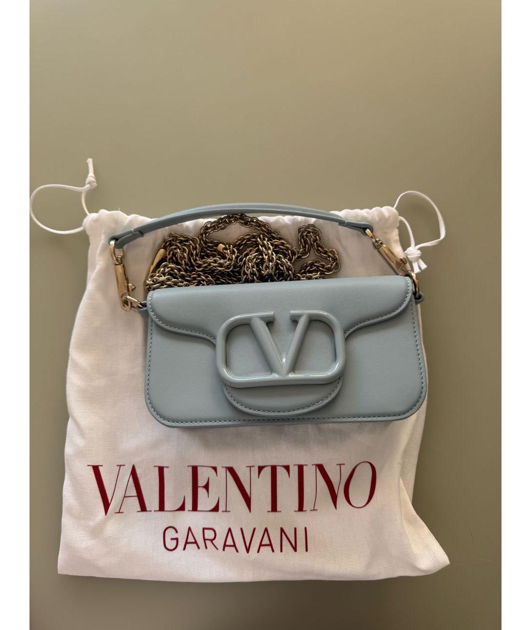 VALENTINO Голубая кожаная сумка через плечо, фото 6