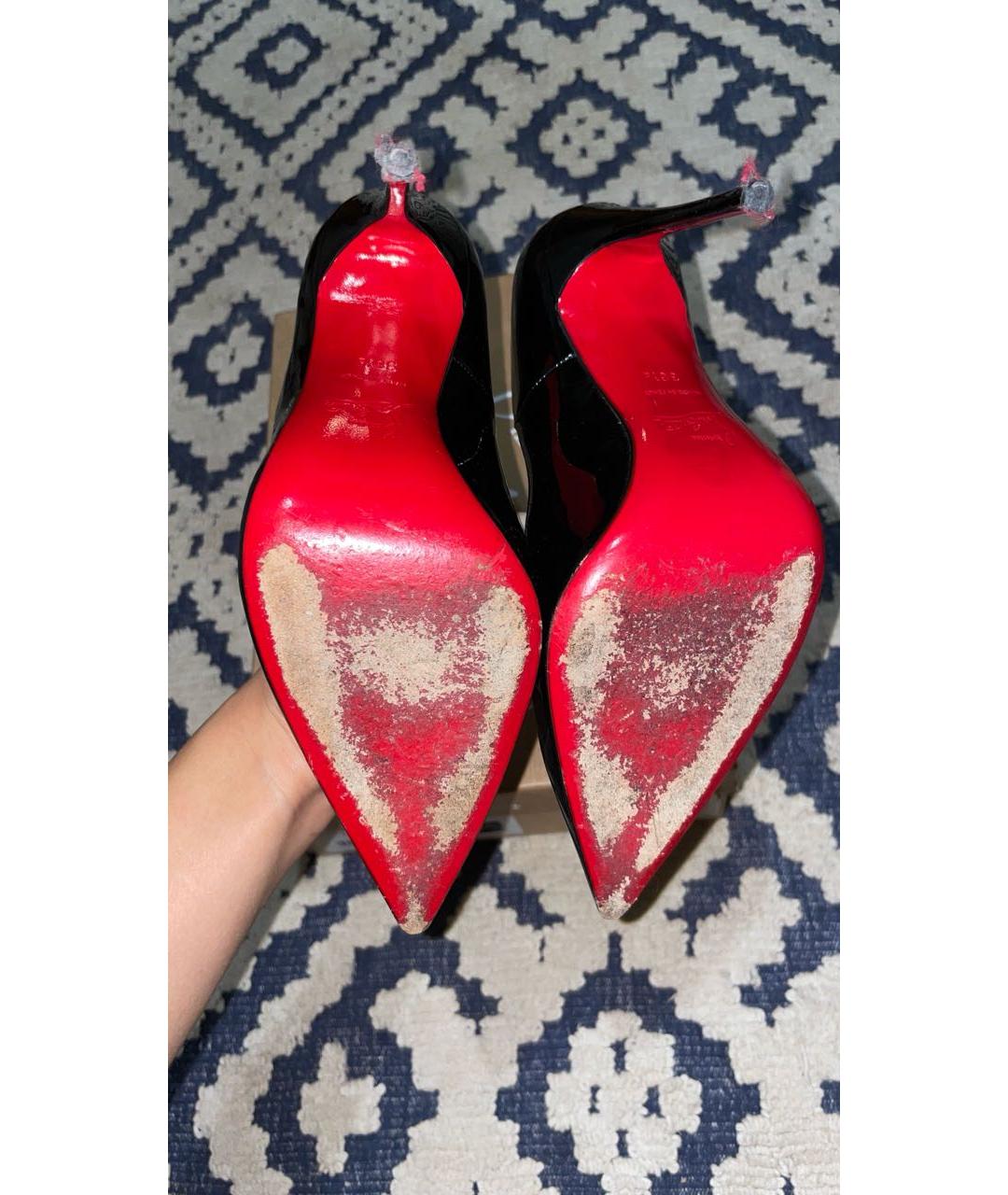 CHRISTIAN LOUBOUTIN Черные туфли из лакированной кожи, фото 4