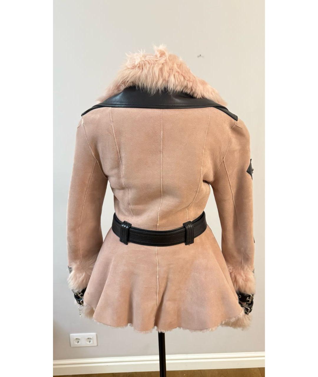 ALEXANDER MCQUEEN Розовая меховая дубленка, фото 2