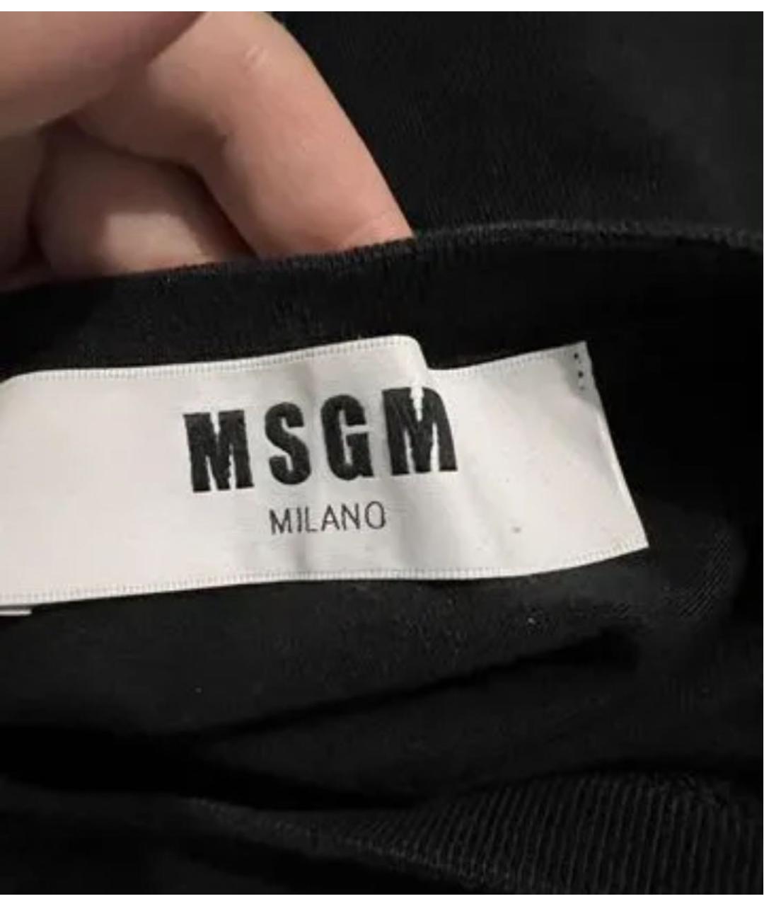 MSGM Черная хлопковая футболка, фото 2