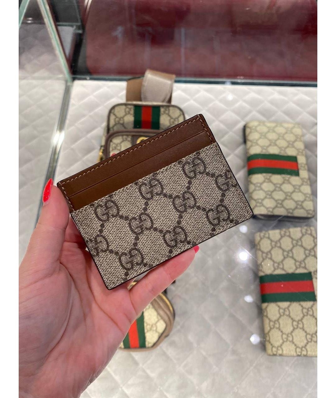 GUCCI Коричневая визитница, фото 4