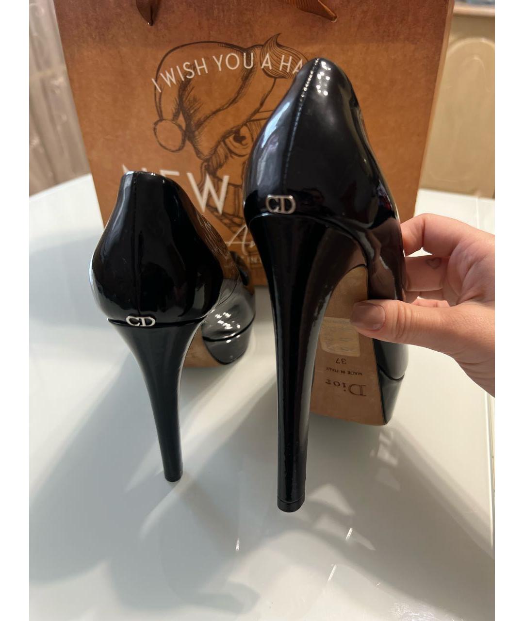 CHRISTIAN DIOR Черные туфли из лакированной кожи, фото 3