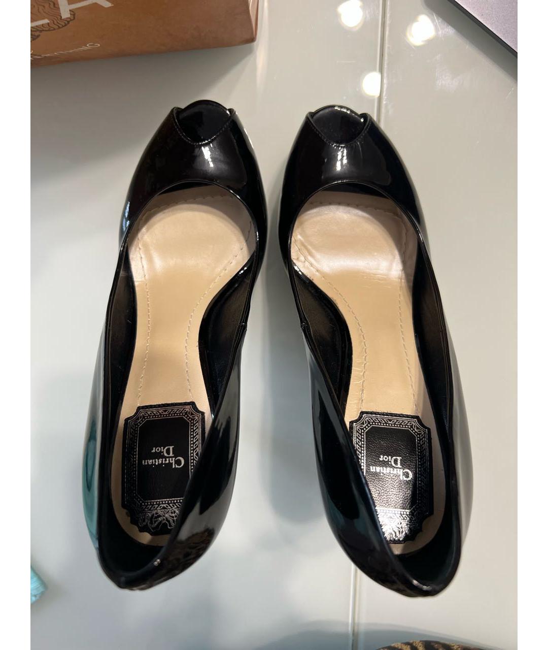 CHRISTIAN DIOR Черные туфли из лакированной кожи, фото 2