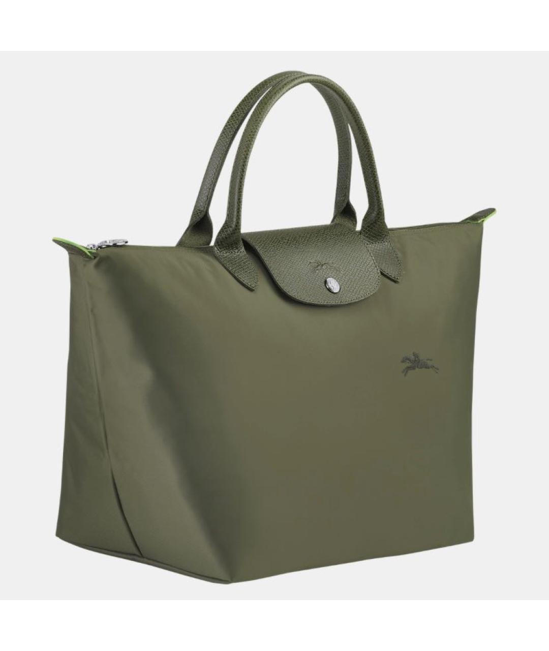 LONGCHAMP Зеленая тканевая сумка тоут, фото 3