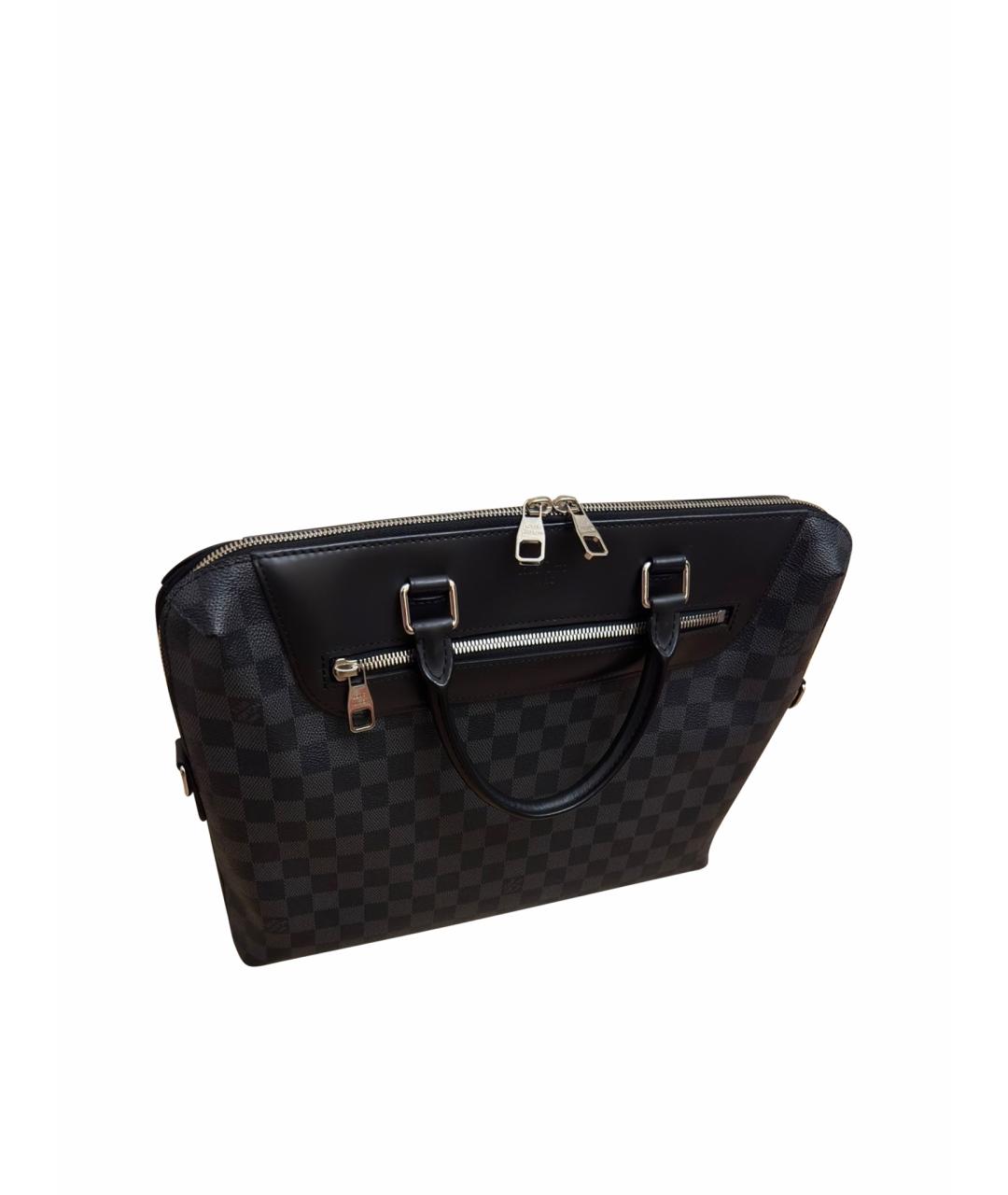 LOUIS VUITTON Черный кожаный портфель, фото 1