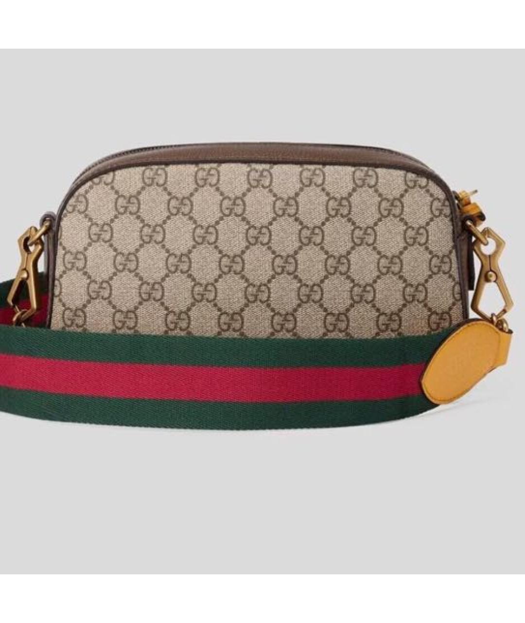 GUCCI Бежевая кожаная сумка через плечо, фото 2