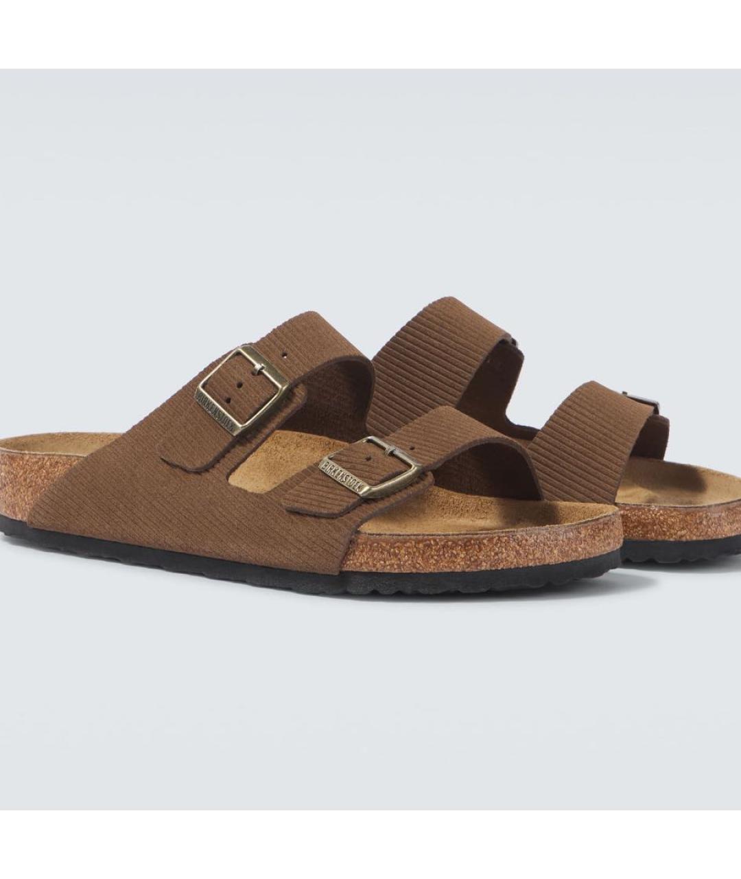 BIRKENSTOCK Коричневые кожаные сандалии, фото 4