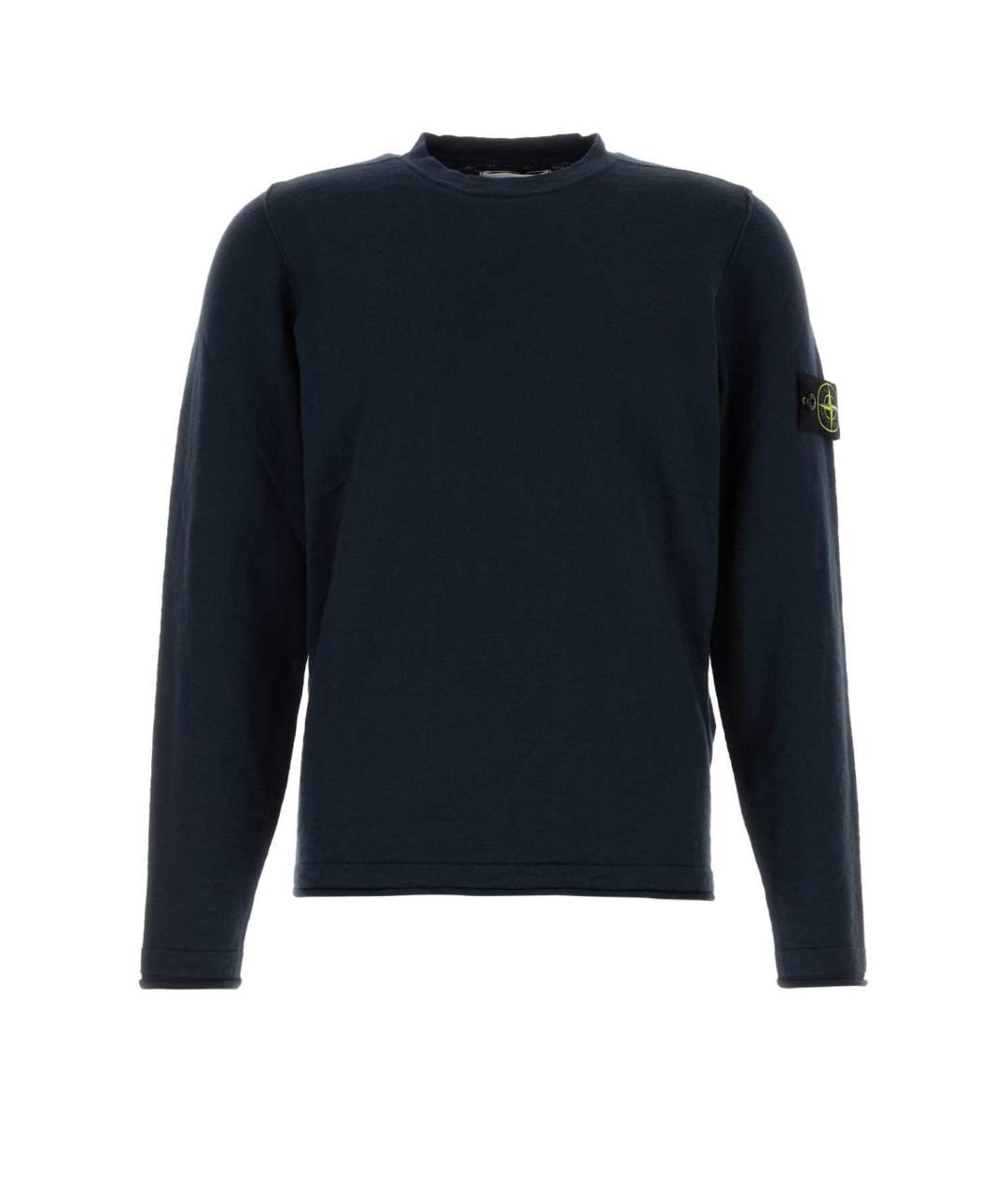 STONE ISLAND Темно-синий хлопковый джемпер / свитер, фото 1