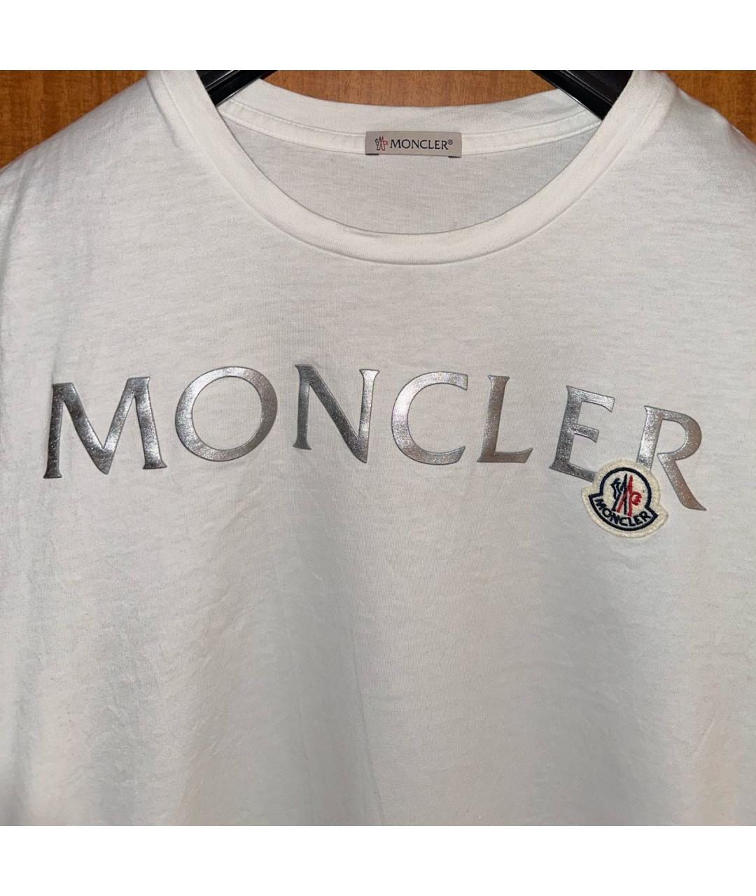 MONCLER Белая хлопковая футболка, фото 2