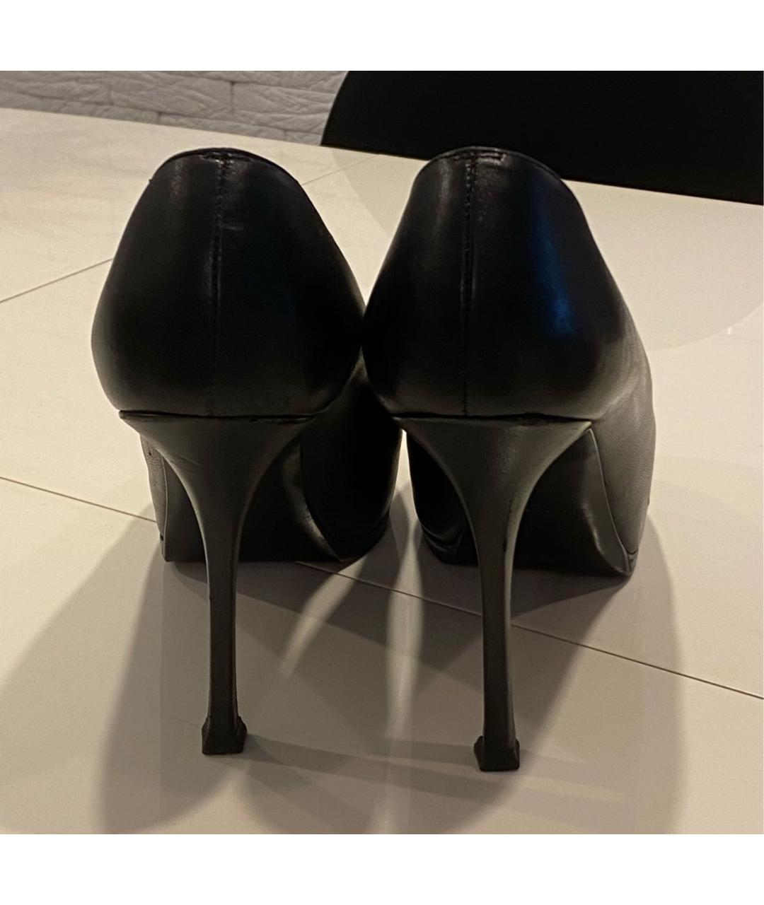 SAINT LAURENT Черные кожаные туфли, фото 4