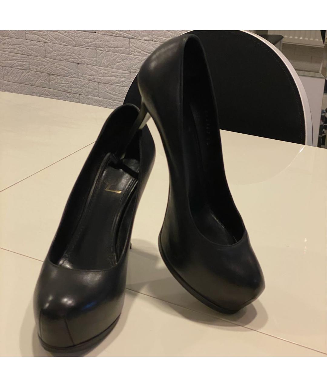 SAINT LAURENT Черные кожаные туфли, фото 3