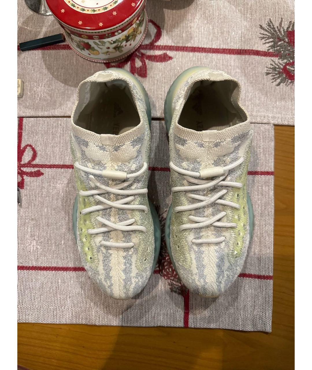 ADIDAS YEEZY Серые синтетические низкие кроссовки / кеды, фото 2