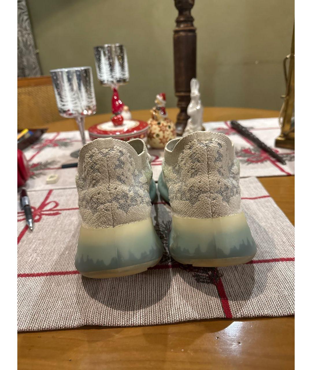 ADIDAS YEEZY Серые синтетические низкие кроссовки / кеды, фото 4