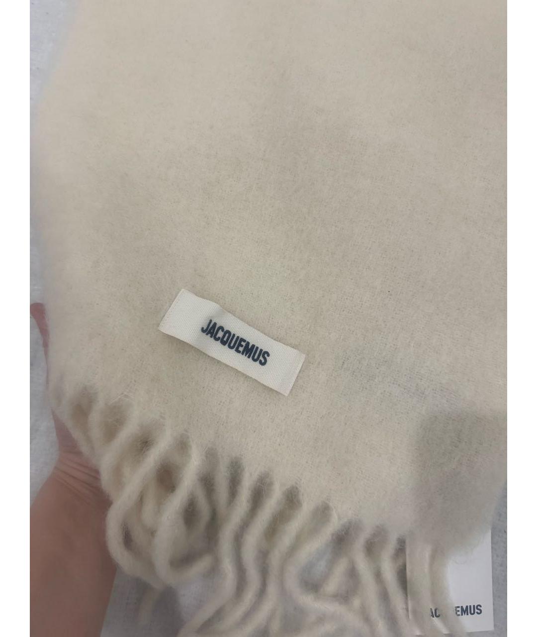 JACQUEMUS Бежевый шерстяной шарф, фото 5