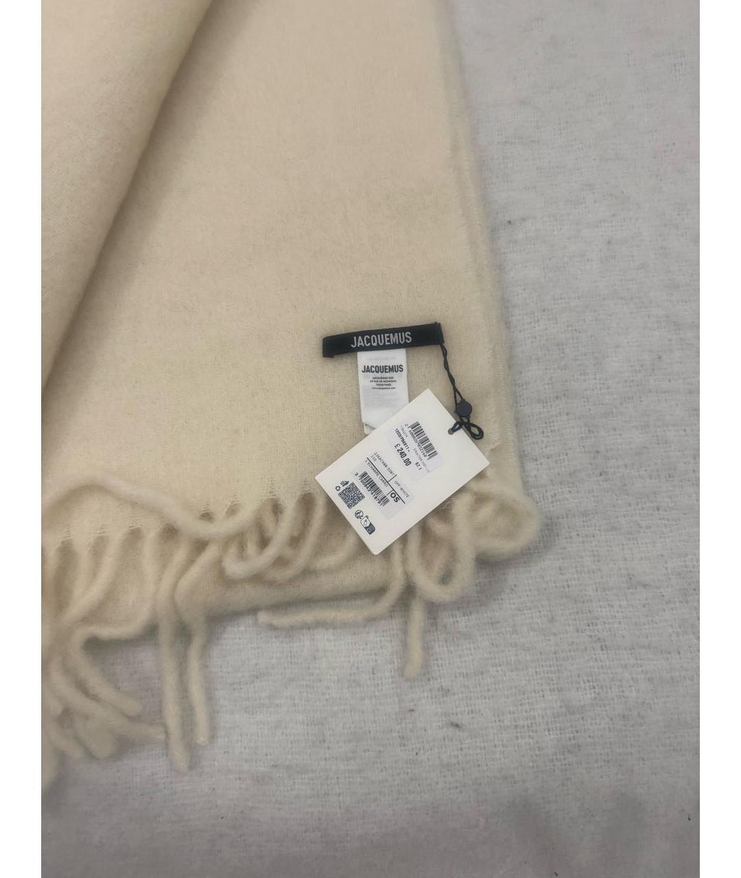 JACQUEMUS Бежевый шерстяной шарф, фото 3