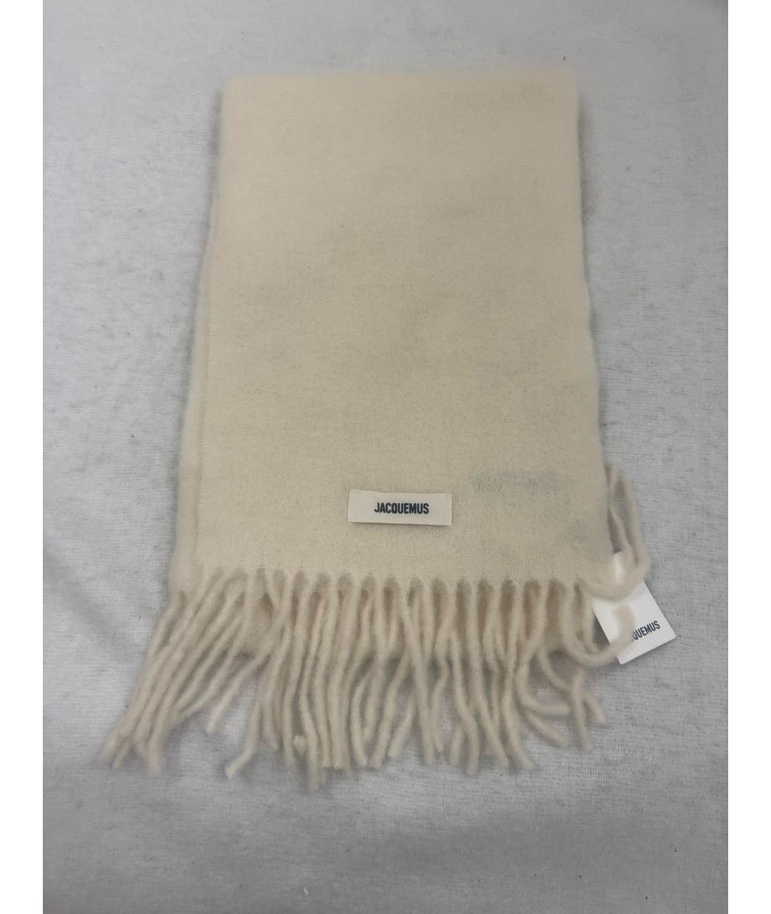 JACQUEMUS Бежевый шерстяной шарф, фото 2