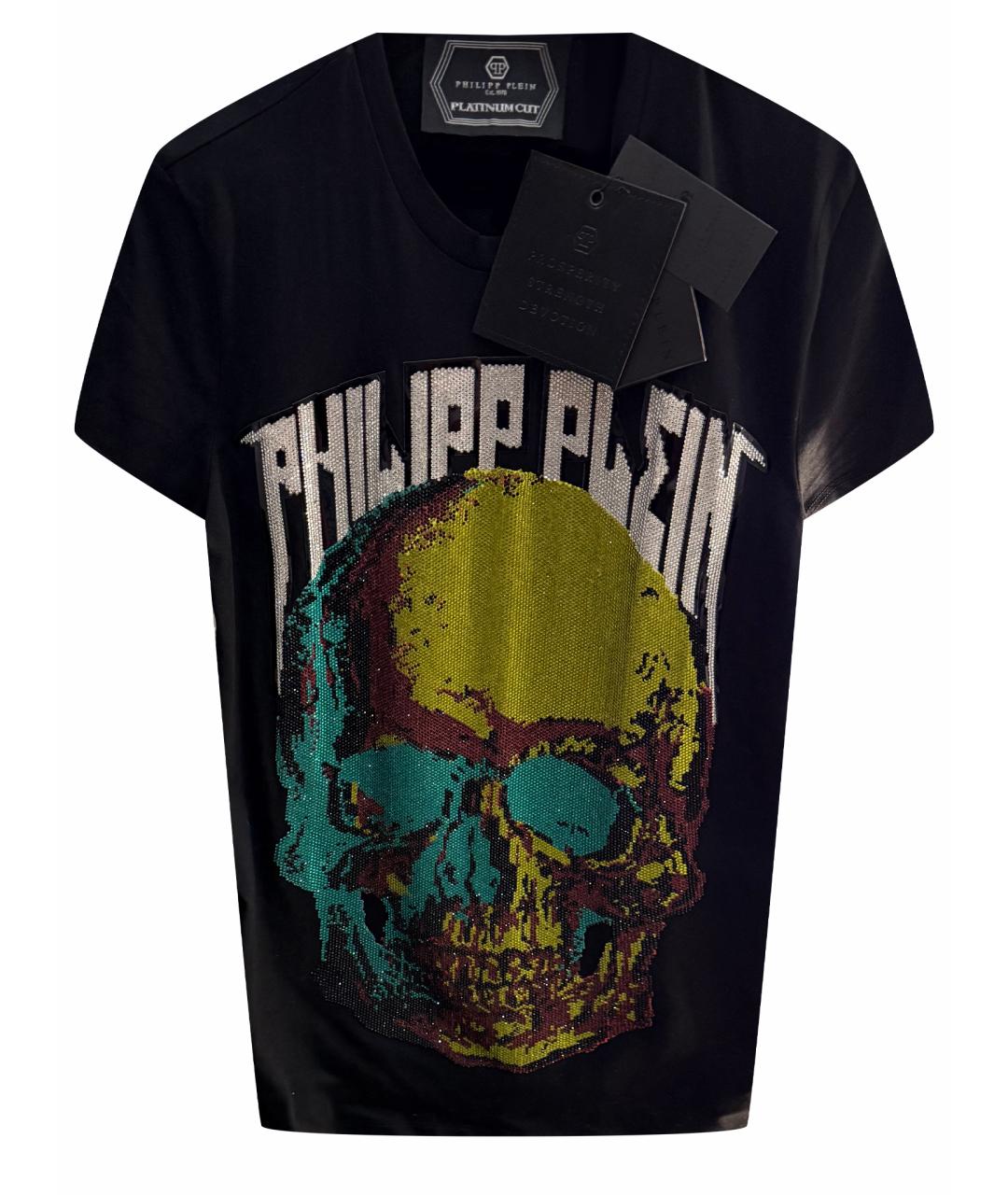 PHILIPP PLEIN Черная хлопковая футболка, фото 1