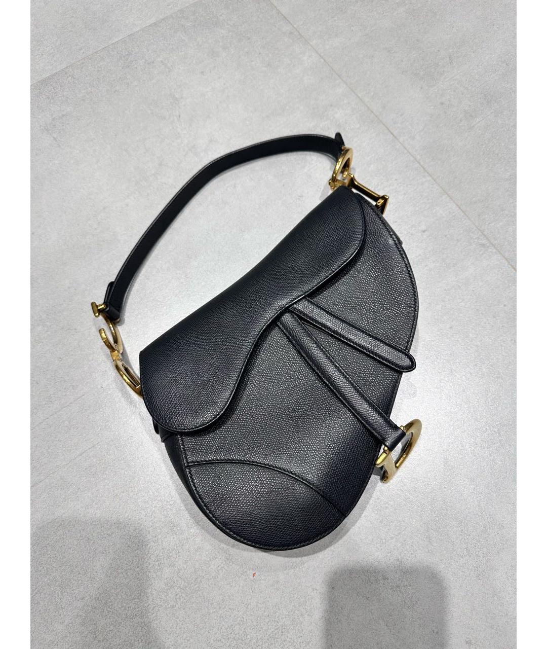 CHRISTIAN DIOR Черная кожаная сумка с короткими ручками, фото 8