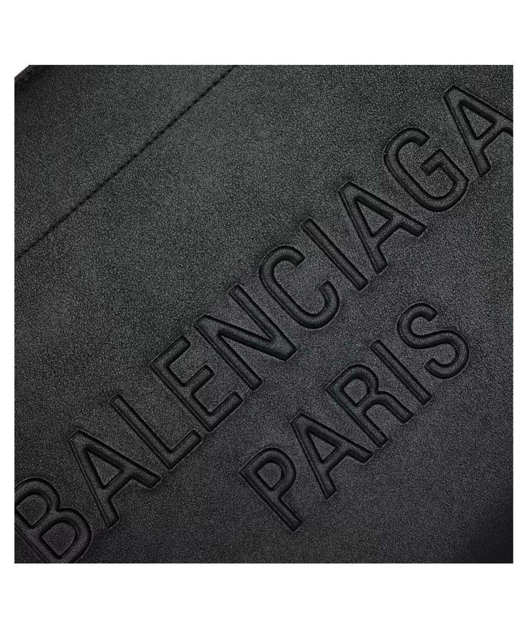 BALENCIAGA Черная кожаная сумка тоут, фото 6