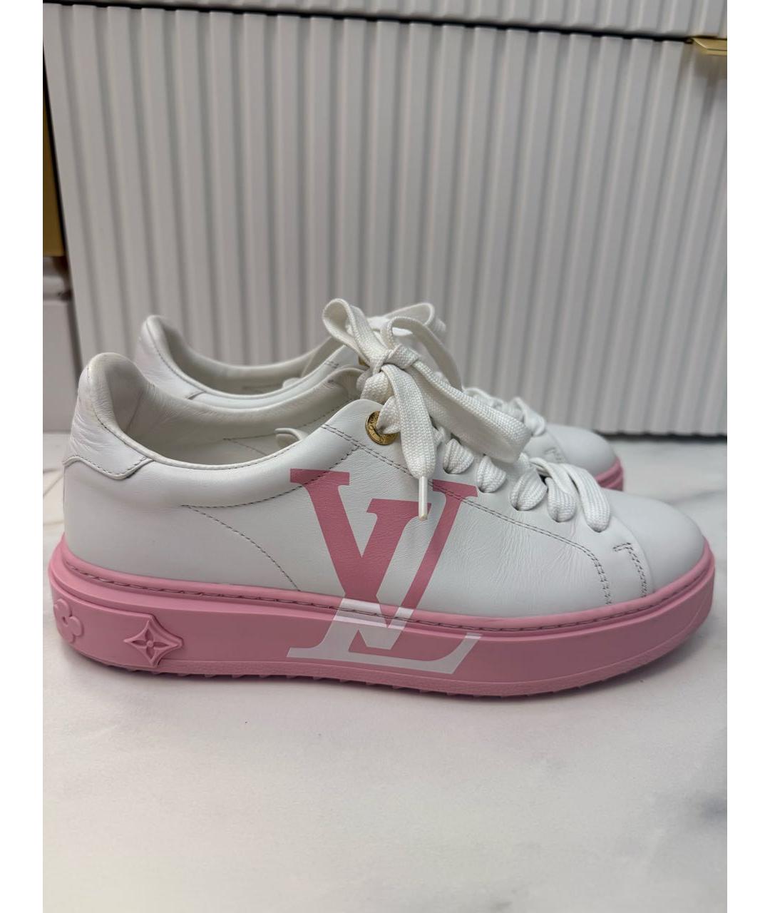 LOUIS VUITTON Белые кожаные кроссовки, фото 5