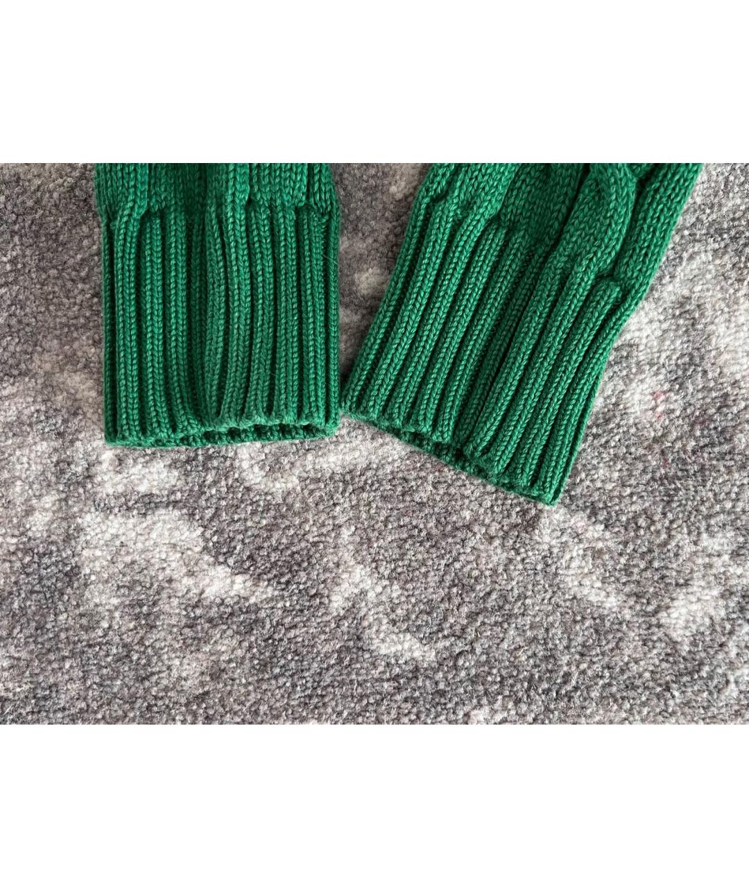 POLO RALPH LAUREN Зеленый хлопковый джемпер / свитер, фото 4