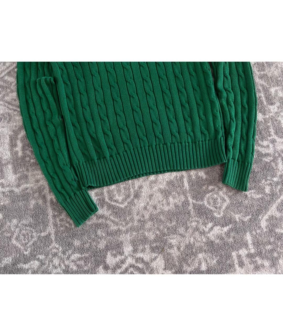 POLO RALPH LAUREN Зеленый хлопковый джемпер / свитер, фото 3