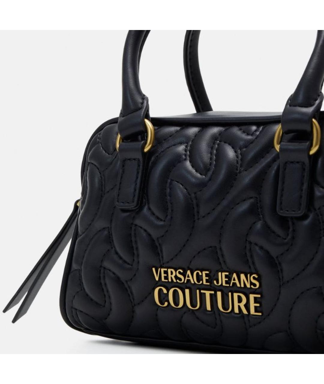 VERSACE JEANS COUTURE Черная сумка с короткими ручками из искусственной кожи, фото 5