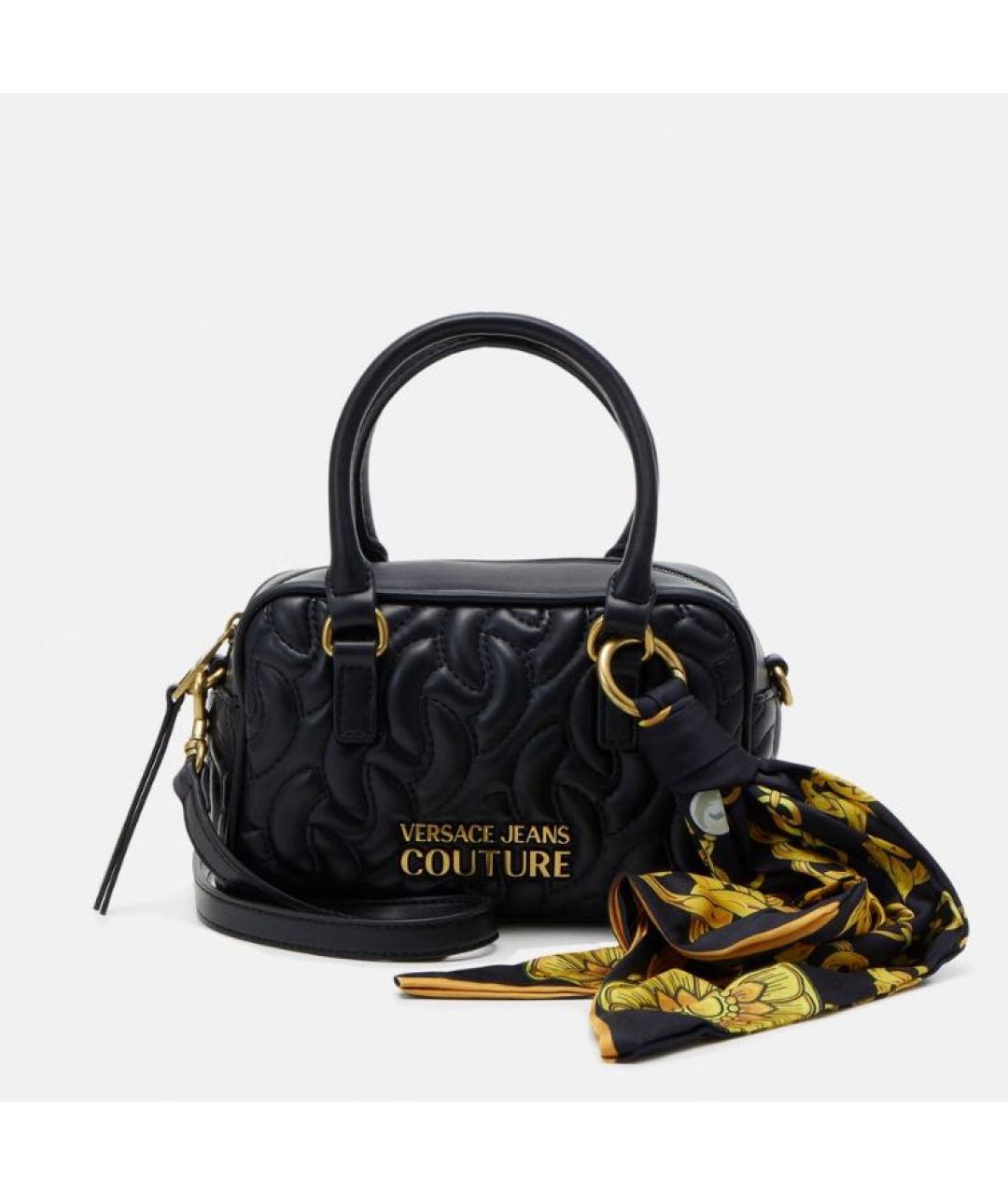 VERSACE JEANS COUTURE Черная сумка с короткими ручками из искусственной кожи, фото 6