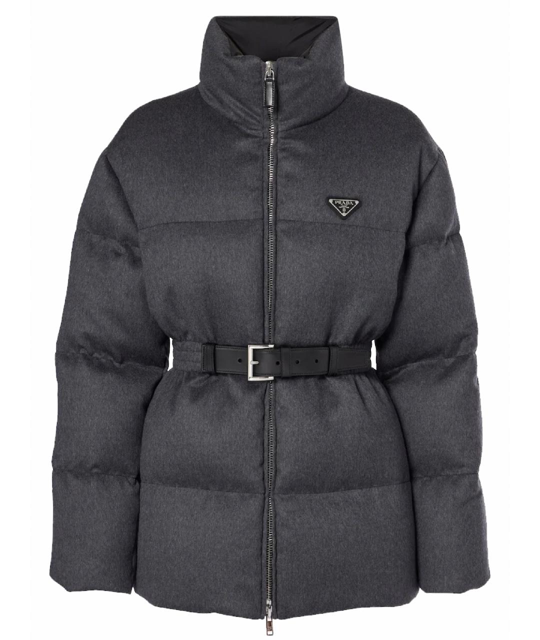 PRADA Серый шерстяной пуховик, фото 1
