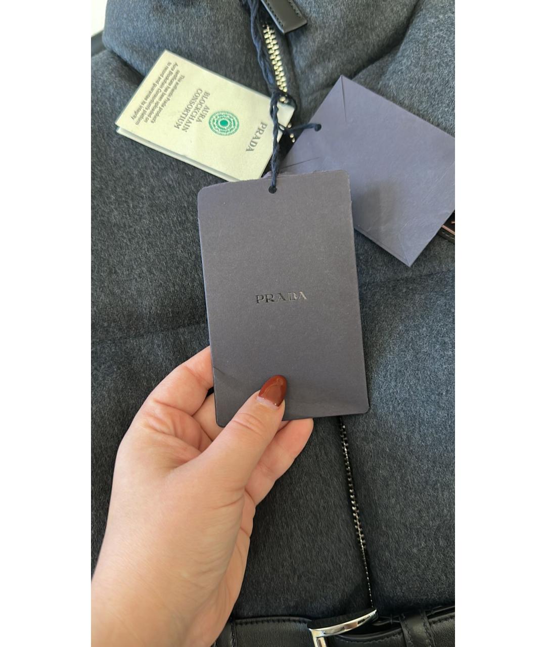 PRADA Серый шерстяной пуховик, фото 5