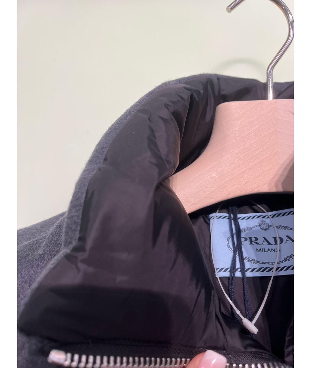 PRADA Серый шерстяной пуховик, фото 3