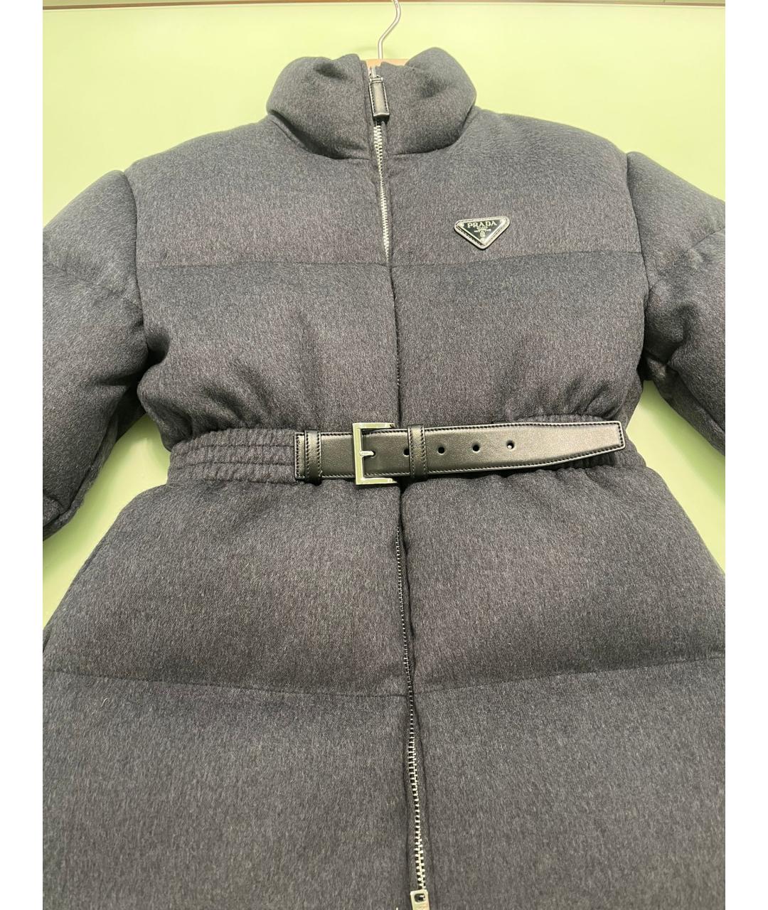 PRADA Серый шерстяной пуховик, фото 4