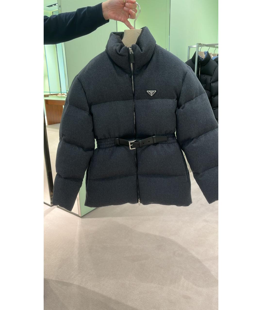 PRADA Серый шерстяной пуховик, фото 10