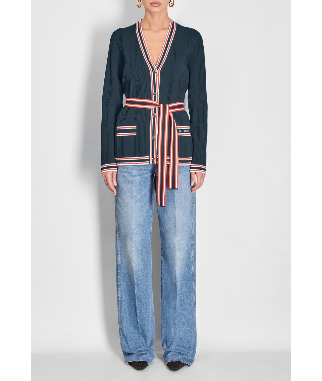 GUCCI Темно-синий кардиган, фото 2