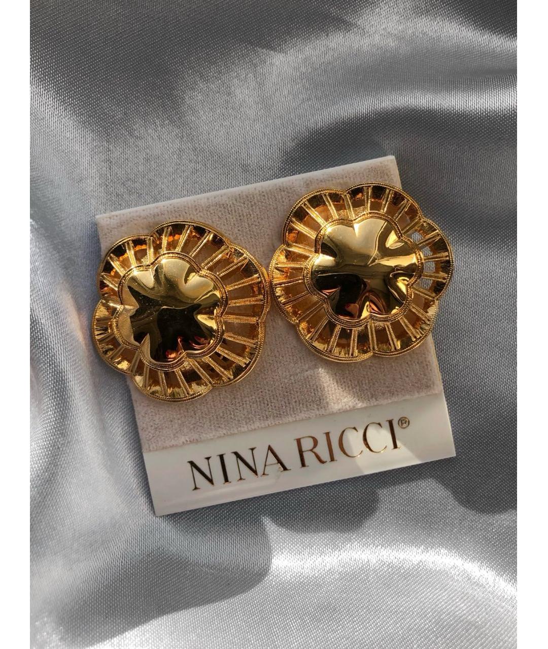 NINA RICCI Золотые металлические клипсы, фото 2