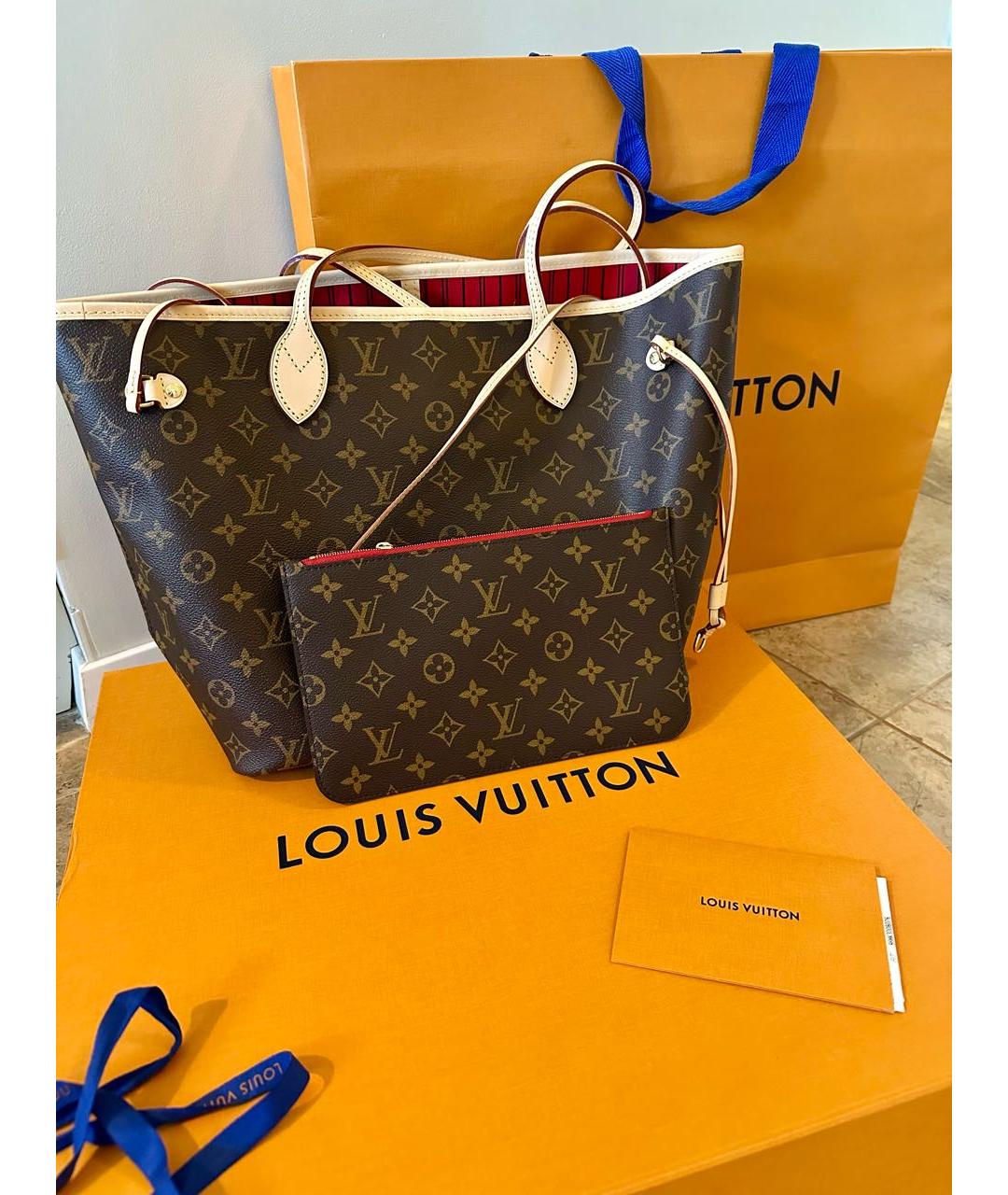 LOUIS VUITTON Коричневая сумка тоут, фото 3