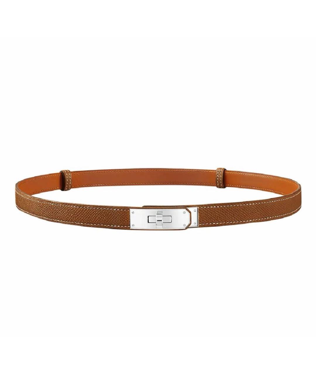 HERMES Коричневый кожаный ремень, фото 3