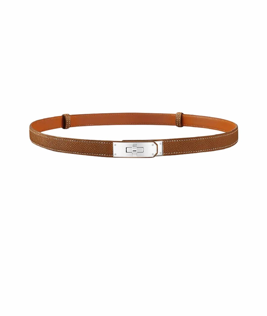 HERMES Коричневый кожаный ремень, фото 1