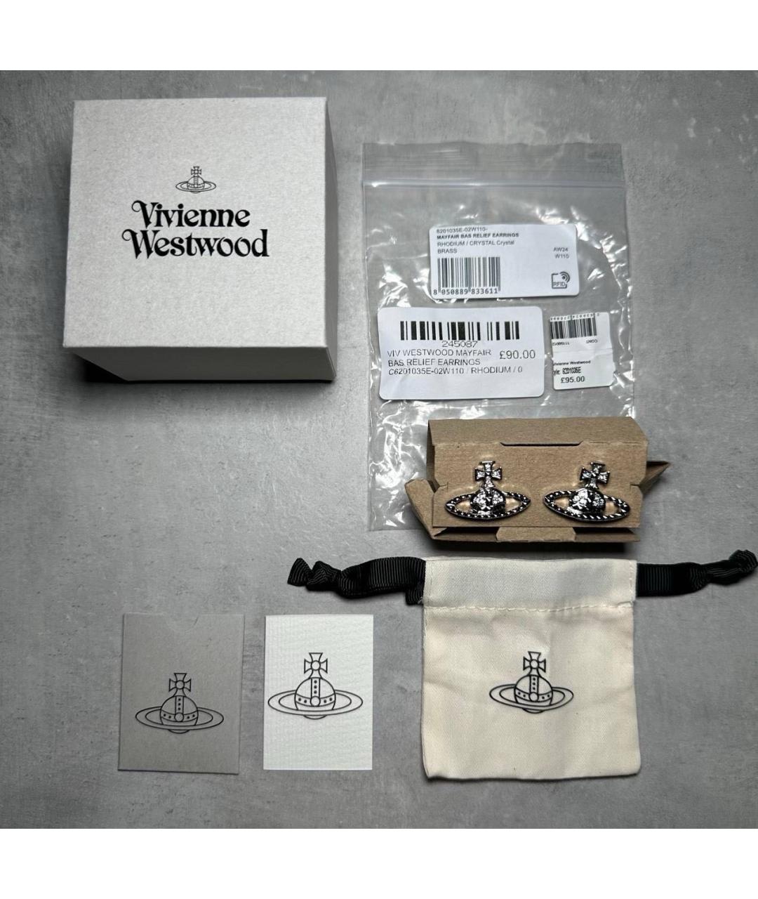 VIVIENNE WESTWOOD Серебряные латунные серьги, фото 5