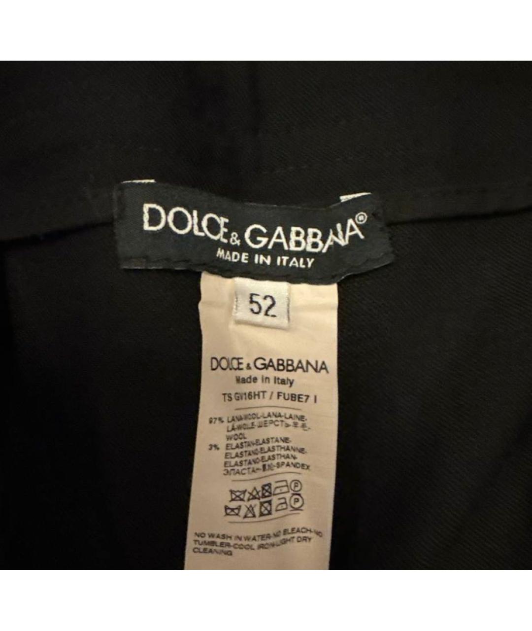 DOLCE&GABBANA Черные шерстяные повседневные брюки, фото 7