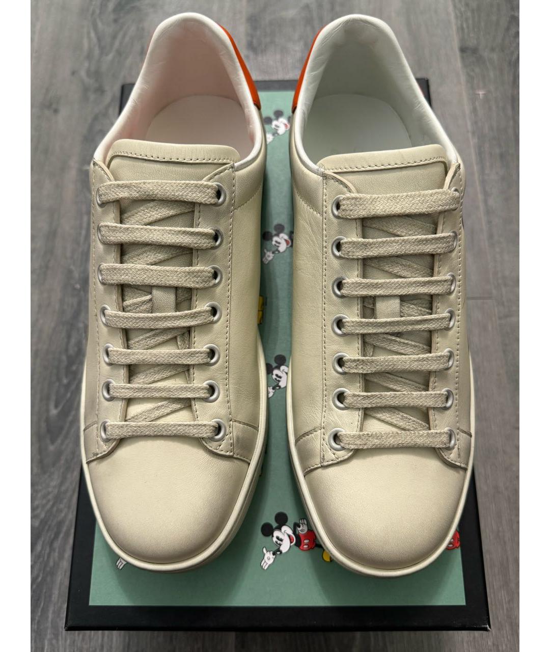 GUCCI Бежевые кожаные кеды, фото 2