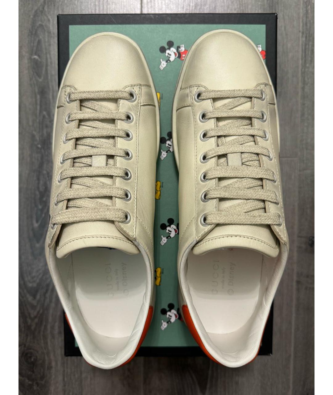 GUCCI Бежевые кожаные кеды, фото 3