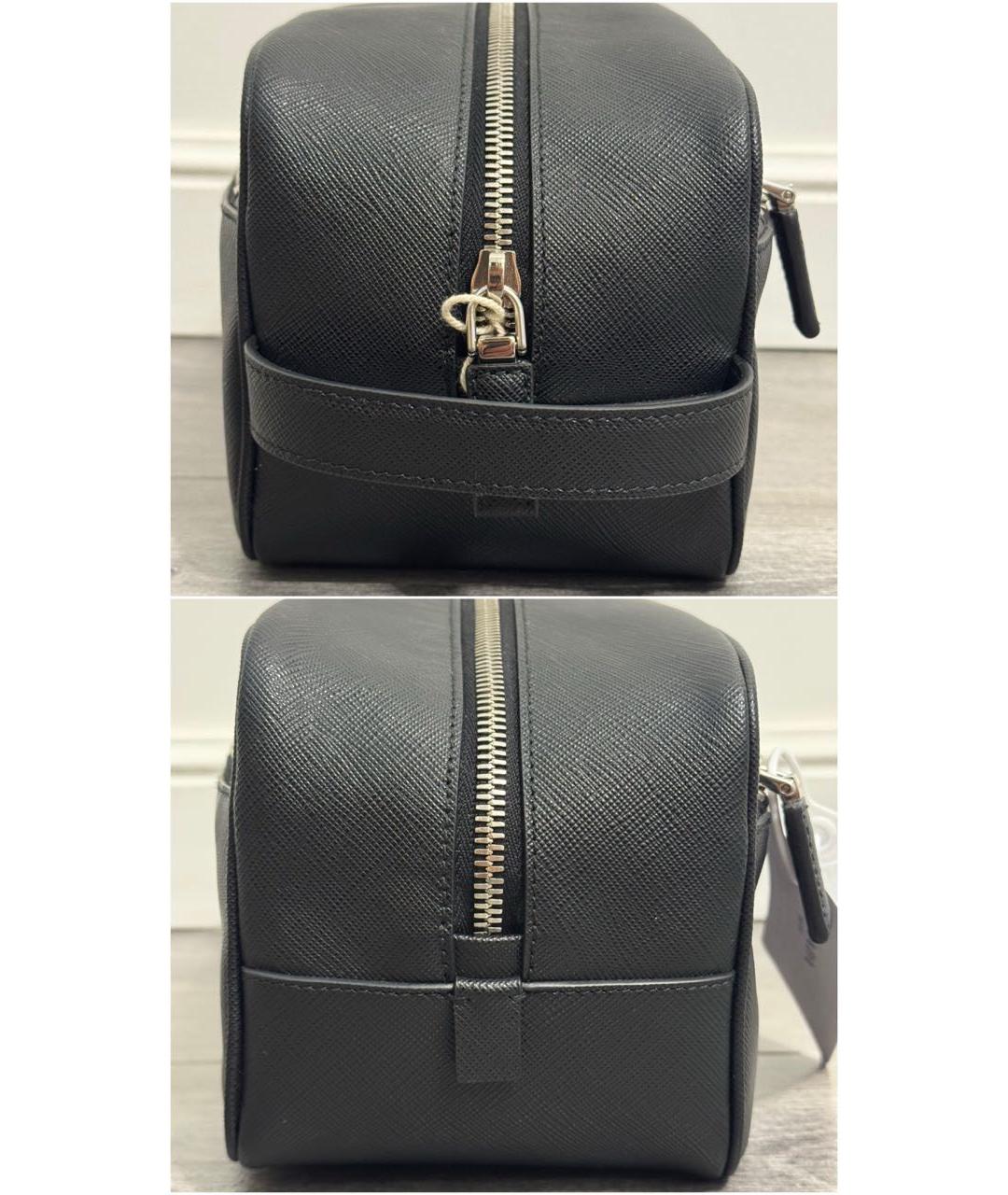 PRADA Черная кожаная барсетка, фото 4
