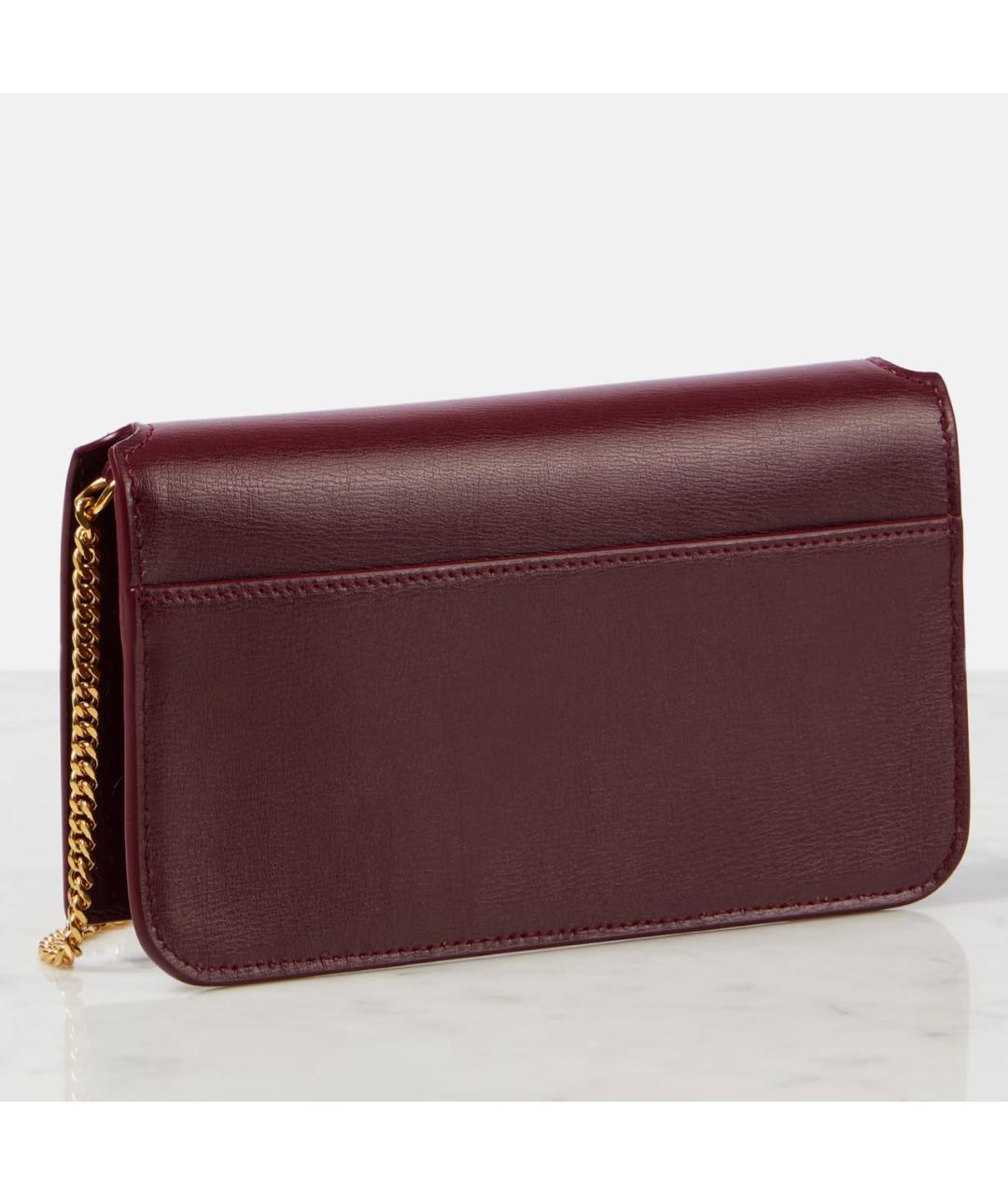SAINT LAURENT Бордовая сумка через плечо из лакированной кожи, фото 3
